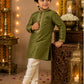 Boys Olive Green Embroidered Kurta Pajama Set | Premium Ethnic Wear for Kids | Festive, Wedding & Party Outfit (1–8 Years)