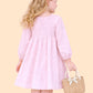 Girls Soft Pink Smocked Dress with Puff Sleeves | Elegant Party Wear Dress (2-6 Years)