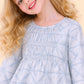 Girls Sky Blue Printed Smocked Dress | Soft Cotton Casual & Party Wear Dress (2-6 Years)