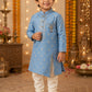 Boys Sky Blue Kurta Pajama Set | Designer Ethnic Party Wear for Kids | Festive Wedding Traditional Outfit (1–8 Years)