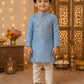 Boys Sky Blue Kurta Pajama Set | Designer Ethnic Party Wear for Kids | Festive Wedding Traditional Outfit (1–8 Years)