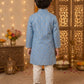 Boys Sky Blue Kurta Pajama Set | Designer Ethnic Party Wear for Kids | Festive Wedding Traditional Outfit (1–8 Years)