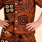 Boys Brown Abstract Printed Co-ord Set | Half Sleeve Shirt & Shorts Stylish Outfit (2-6 Years)